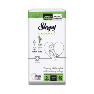 پوشک ارگانیک اسلیپی چسبی سایز 5 بسته 40 عددی sleepy natural