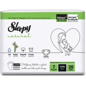 پوشک ارگانیک اسلیپی چسبی سایز 7 بسته 28 عددی sleepy natural