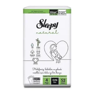 پوشک ارگانیک اسلیپی چسبی سایز 4 بسته 52عددی sleepy natural