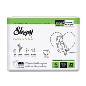 sleepy natural پوشک ارگانیک اسلیپی چسبی سایز 6 بسته 32 عددی