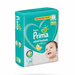 پوشک بچه پریما آوانتاژ ترکیه سایز 4+ بسته 50 عددی Prima