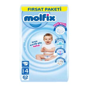 molfix پوشک چسبی آوانتاژ مولفیکس سایز 4 بسته 62 عددی