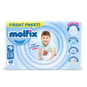 پوشک چسبی مولفیکس سایز 5 بسته 48 عددی molfix