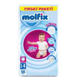 پوشک شورتی مولفیکس سایز 4 بسته 56 تایی molfix