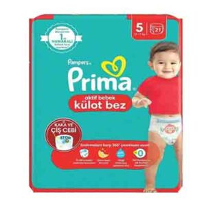 prima پوشک شورتی پریما ایتالیایی به سفارش ترکیه سایز 5 بسته 21 عددی