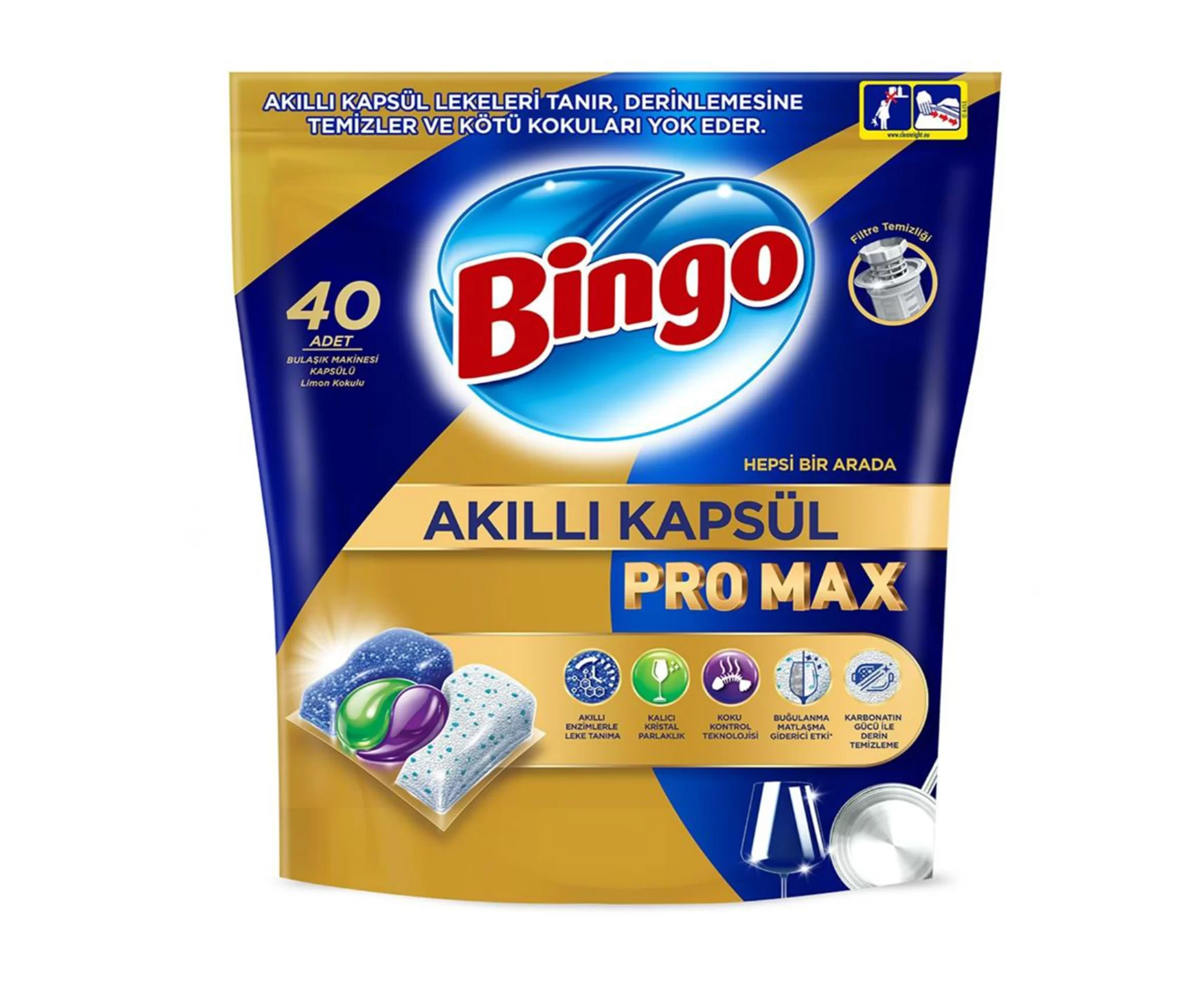 قرص ظرفشویی بینگو Bingo مدل Pro Max بسته 40 عددی