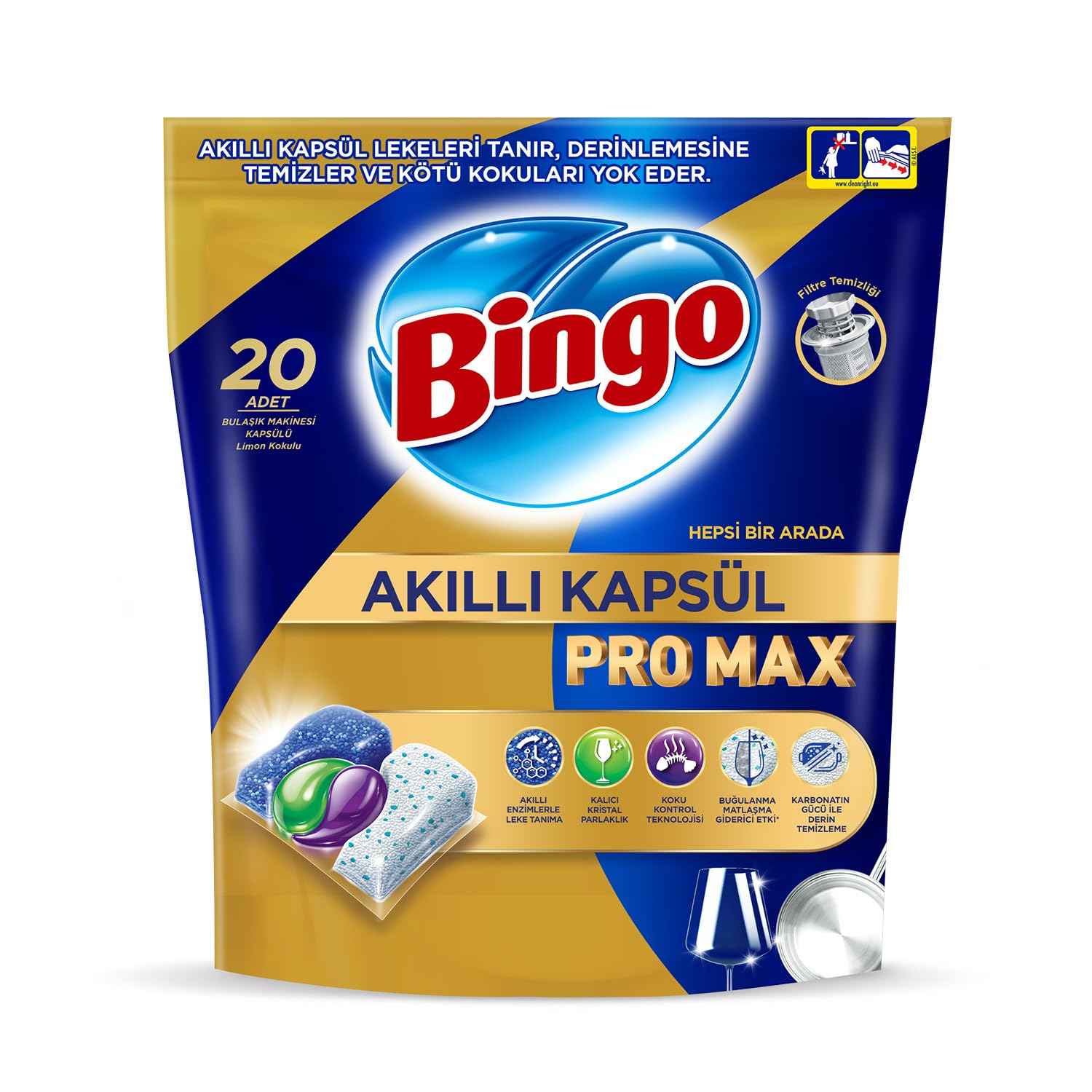 قرص ظرفشویی بینگو Bingo مدل Pro Max بسته 20 عددی