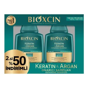 پک 2 عددی شامپو بیوکسین BIOXCIN حاوی روغن آرگان و کراتین حجم 300 میل