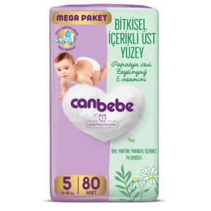 پوشک بچه گیاهی آوانتاژ جان به به سایز 5 بسته 80عددی Canbebe