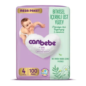 پوشک بچه گیاهی جان به به سایز 4 بسته 100 عددی canbebe