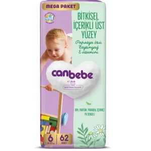 پوشک بچه گیاهی آوانتاژ جان به به سایز 6 بسته 62 عددی Canbebe