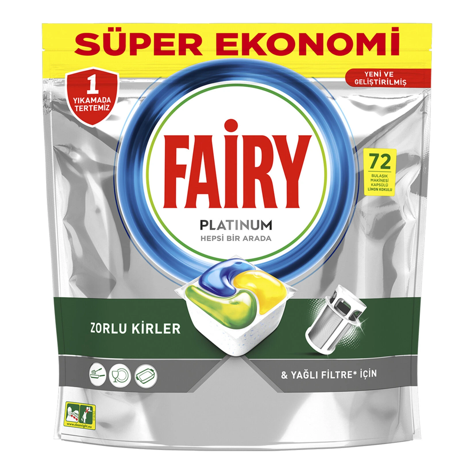 قرص ظرفشویی فیری Fairy مدل Platinum بسته 72 عددی