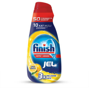 ژل ظرفشویی فینیش Finish لیمویی حجم 1000 میل 50 بار مصرف