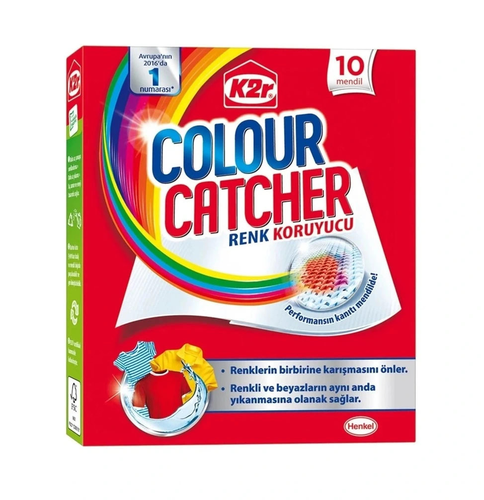 دستمال ضد اختلاط رنگ لباس K2r مدل Colour catcher بسته 10 عددی