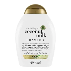 شامپو او جی ایکس OGX مرطوب کننده شیر نارگیل مدل Nourishing + Coconut Milk حجم 385 میل