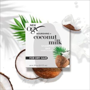شامپو جامد او جی ایکس OGX مرطوب کننده شیر نارگیل مدل Nourishing + Coconut Milk وزن 80 گرم