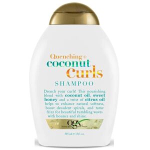 شامپو او جی ایکس OGX موهای فر مدل Qunching + Coconut Curls حجم 385 میل