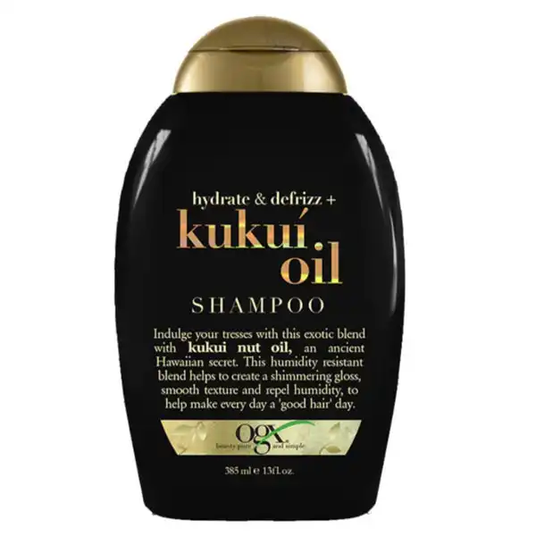 شامپو او جی ایکس OGX آبرسان و ضد وز مدل Hydrate and Defrizz + Kukui Oil حجم 385 میل