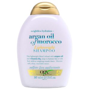 شامپو او جی ایکس OGX آبرسان مو حاوی آرگان مدل Weightless Hydration Argan Oil حجم 385 میل