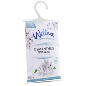 پودر خوشبو کننده ولناکس Wellnax کمد لباس و رخت خواب اسانس گل عثمانتوس وزن 21 گرم