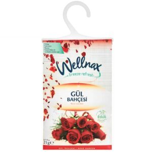 پودر خوشبو کننده ولناکس Wellnax کمد لباس و رخت خواب اسانس رز قرمز وزن 21 گرم