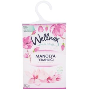پودر خوشبو کننده ولناکس Wellnax کمد لباس و رخت خواب اسانس گل مانولیا وزن 21 گرم