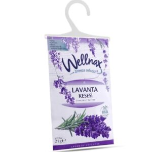 پودر خوشبو کننده ولناکس Wellnax کمد لباس و رخت خواب اسانس لاوندر وزن 21 گرم
