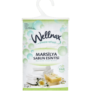 پودر خوشبو کننده ولناکس Wellnax کمد لباس و رخت خواب اسانس صابون مارسیلیا وزن 21 گرم