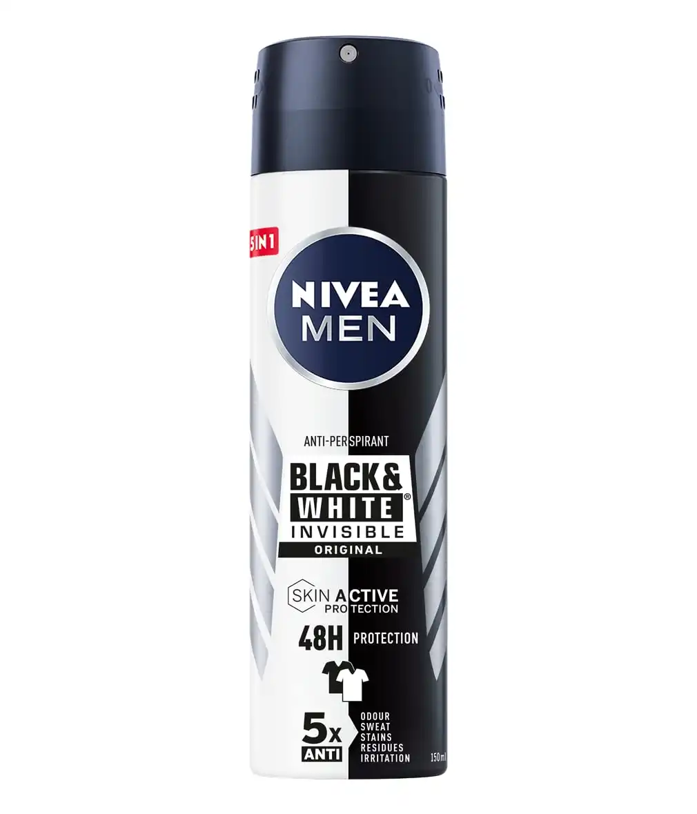اسپری ضد تعریق نیوا Nivea مردانه مدل Black White Invisible Orginal حجم 150 میل