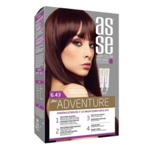 کیت رنگ مو بدون آمونیاک آسه asse دو تیوپه شماره 6.43