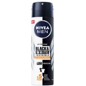 اسپری ضد تعریق نیوا Nivea مدل Black White Invisible Ultimate Impact حجم 150 میل