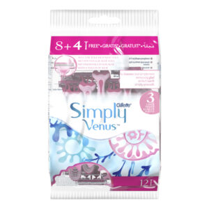 خودتراش زنانه ونوس Venus Simply سه لبه بسته 12 عددی