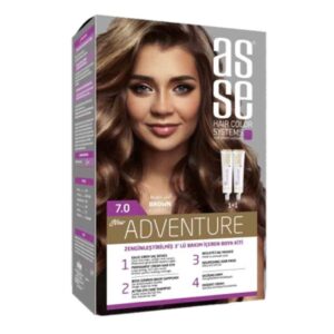 کیت رنگ مو بدون آمونیاک آسه asse دو تیوپه شماره 7.0