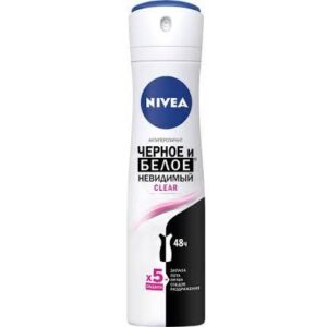 اسپری ضد تعریق نیوا Nivea زنانه مدل Чорне та біле Невидимий Clear حجم 150 میل