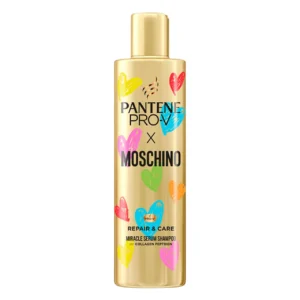 شامپو کراتین ترمیم کننده پنتن Pantene اصل فرانسه مدل Pro-V Moschino حجم 225 میل