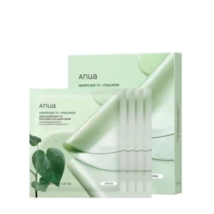 ماسک ورقه ای تسکین دهنده و آبرسان کلاژن دار آنوا Anua مدل Heartleaf 70 Soothing بسته 4 عددی