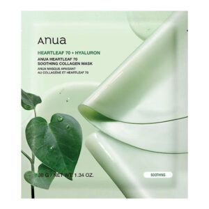 ماسک ورقه ای تسکین دهنده و آبرسان کلاژن دار آنوا Anua مدل Heartleaf 70 Soothing