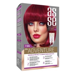 کیت رنگ مو بدون آمونیاک آسه asse دو تیوپه شماره 7.66