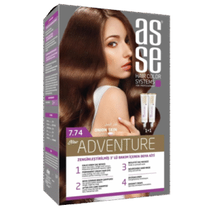 کیت رنگ مو بدون آمونیاک آسه asse دو تیوپه شماره 7.74