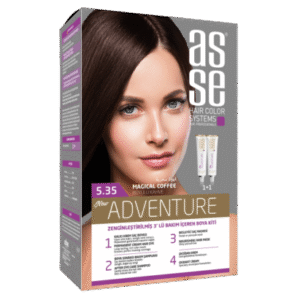 کیت رنگ مو بدون آمونیاک آسه asse دو تیوپه شماره 5.35