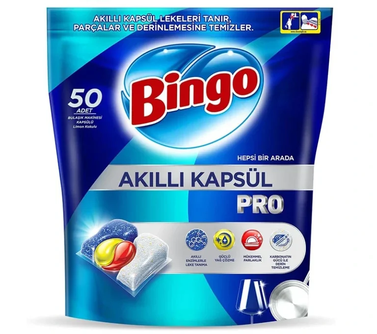 قرص ماشین ظرفشویی بینگو Bingo مدل پرو بسته 50 عددی