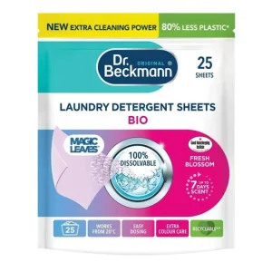 دستمال شستشو لباس دکتر بکمن Dr. Beckmann مدل Bio رایحه شکوفه‌های تازه بسته 25 عددی