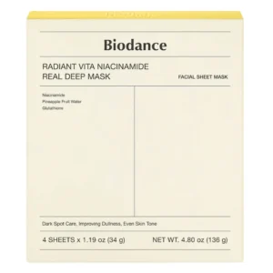 ماسک ورقه‌ ای ضد لک و ضد جوش نیاسینامید بایودنس Biodance بسته 4 عددی