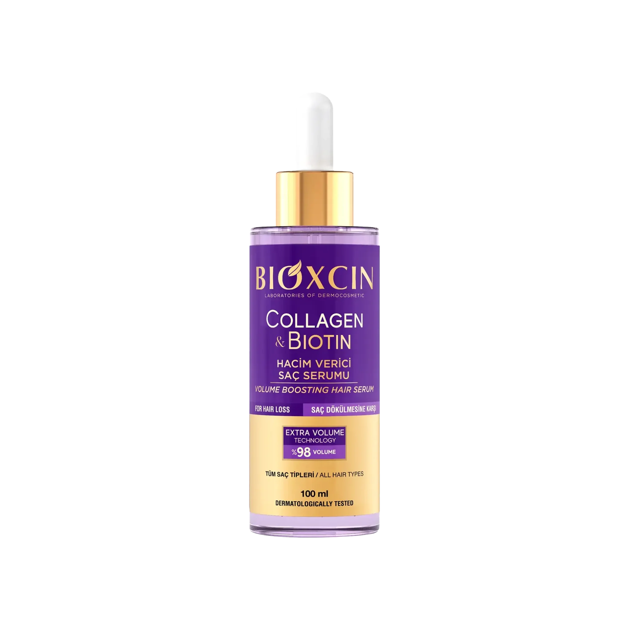 سرم مو ضدریزش و حجم دهنده بیوکسین Bioxcin حاوی کلاژن و بیوتین 100 میل