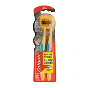 مسواک کولگیت Colgate مدل 360 Charcoal GOLD بسته 2 عددی Soft