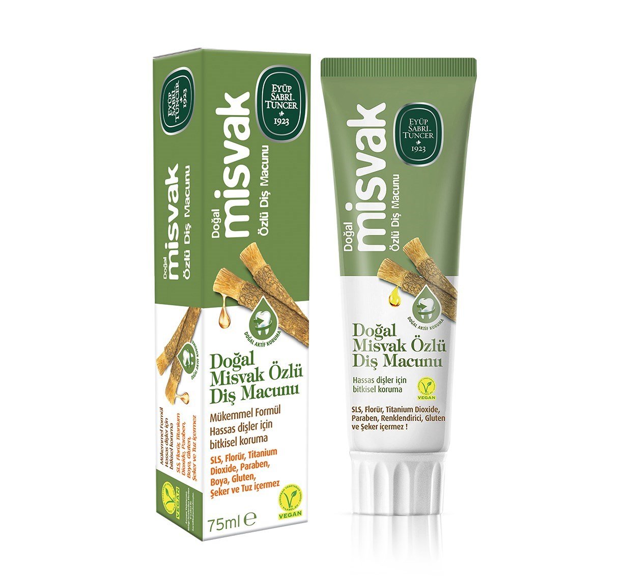 خمیر دندان ایوب صبری Eyüp Sabri Misvak عصاره مسواک حجم 75 میل