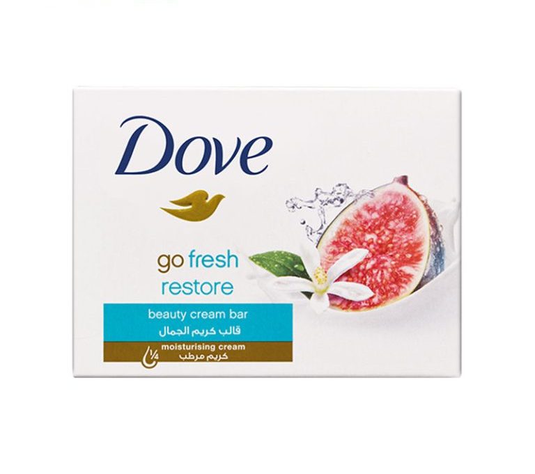 صابون کرمی داو Dove مدل go fresh restore انجیر آبی و شکوفه پرتقال وزن 100 گرم