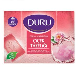 صابون حمام دورو DURU با رایحه گل‌های بهاری بسته 4 عددی وزن 600 گرم