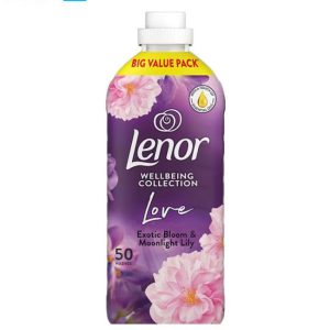 نرم کننده لباس لنور Lenor با رایحه سوسن مهتابی و شکوفه عجیب و غریب حجم 1650 میلی لیتر