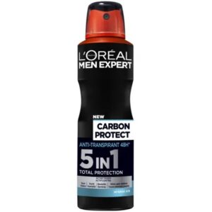 اسپری دئودورانت لورال Loreal مردانه مشکی مدل Carbon Protect حجم 150 میل